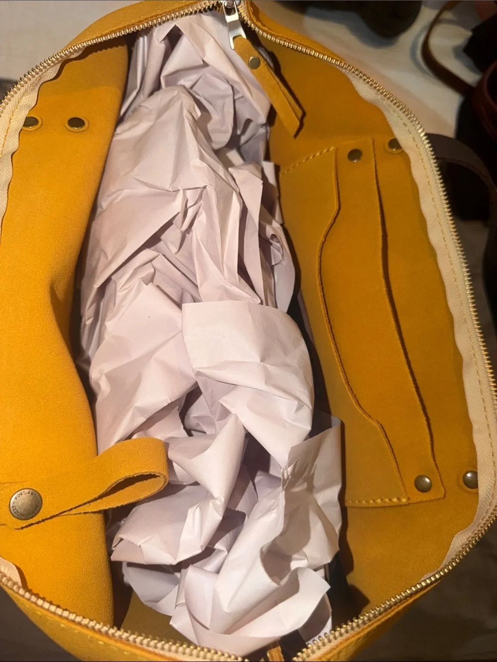 NWT Portland Leather Large Zippered Tote in Dijon